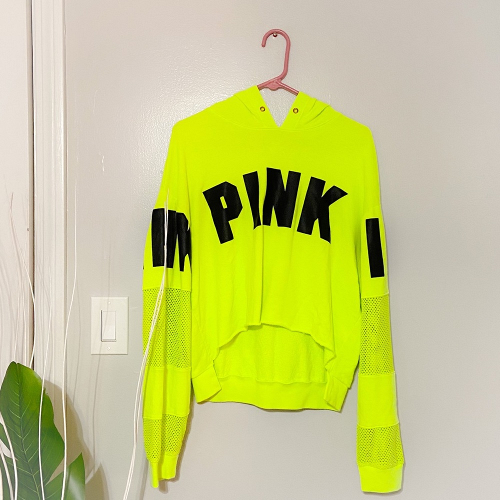Neon Pink Crop Hoodie
